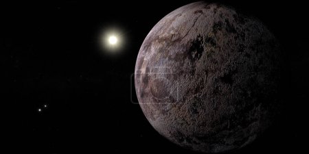 Photo for Exoplanet Proxima Centauri B with Alpha Centauri binary stars and red dwarf star - Royalty Free Image