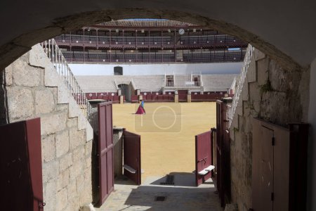 Photo for Bullfighter training in the Malagueta bullring, Malaga, Spain - Royalty Free Image