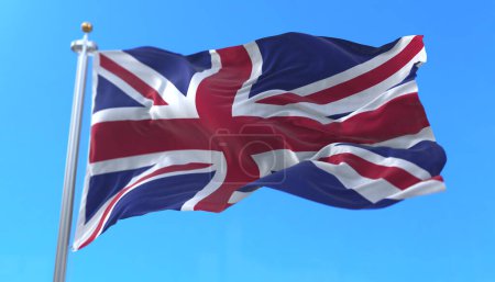 Foto de Bandera del Reino Unido ondeando. 3d renderizar - Imagen libre de derechos