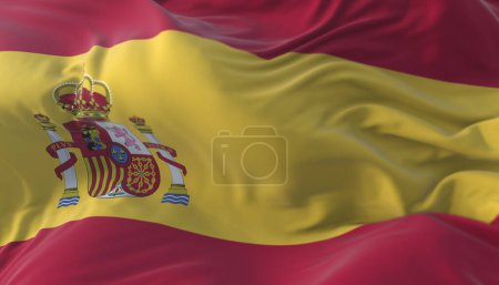 Foto de Bandera de España ondeando. 3d renderizar - Imagen libre de derechos