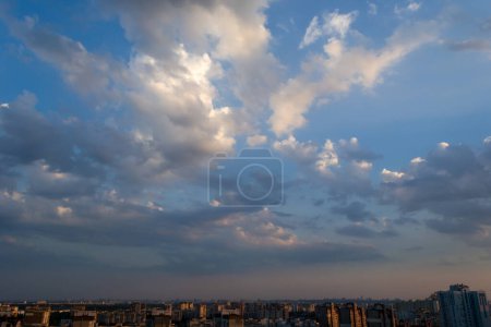 Photo for Epic evening over soviet buildings of the Kyiv, capital of Ukraine - Royalty Free Image