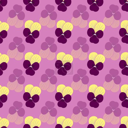 Illustration for Pansies floral vector pattern design background - Royalty Free Image