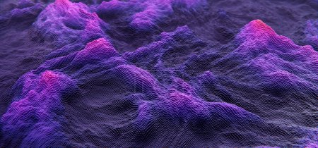 Abstract violet pastel neon colors cubic landscape technology background. Futuristic purple, pink technology concept background. 3d render