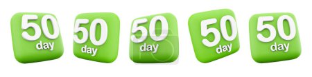 Téléchargez les photos : Rendu 3d 50 jours pour aller différentes positions jeu d'icônes. rendu 3d Compte à rebours des jours et de l'icône de temps. - en image libre de droit