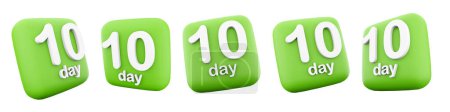Photo for 3d rendering 10 day to go different positions icon set. 3d render ten day left icon set. - Royalty Free Image