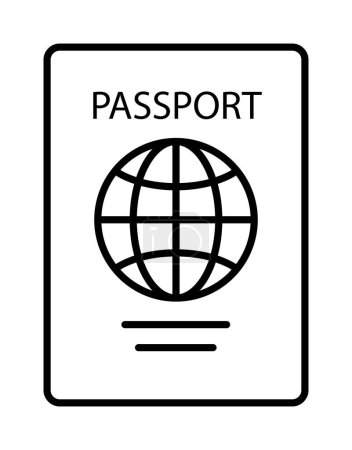 Identity, pass, passport vector icon on transparent background. Outline Identity, pass, passport vector icon.