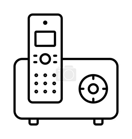 Ilustración de Cordless, phone, telephone vector icon on transparent background. Outline Cordless, phone, telephone vector icon. - Imagen libre de derechos