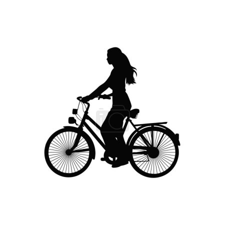 Ilustración de Una mujer ciclista ciclista en silueta. ai generada ilustración. - Imagen libre de derechos