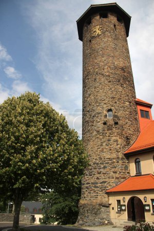 Foto de Vista del castillo de Auerbach en Vogtland, Sajonia, Alemania Oriental - Imagen libre de derechos