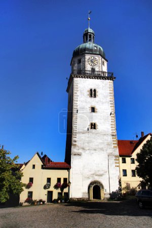 Téléchargez les photos : Nikolai Church Tower, une église fortifiée romane du XIIIe siècle à Altenburg, Thuringe, Allemagne - en image libre de droit