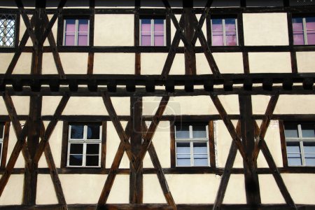 Holzrahmen traditioneller Fachwerkgebäude in Deutschland