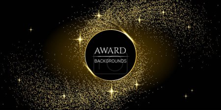 Photo for Award ceremony luxurious vector background with golden sparkles and stars. - Royalty Free Image