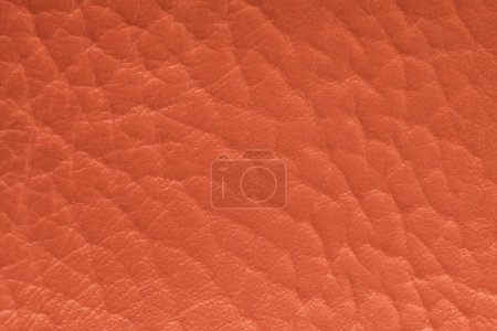 Photo for Orange artificial or synthetic leather background with neat texture and copy space, colorful fabric sample with leather-like finish aimed for upholstery, fashion, sewing or footwear projects - Royalty Free Image