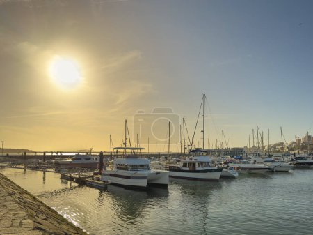 Photo for Marina da Afurada on the margin of Gaia at the mouth of the Douro River at sunset. Portugal - Royalty Free Image