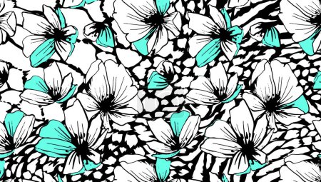 Photo for Seamless pattern with flowers, vector illustration - Royalty Free Image