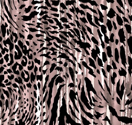 Seamless watercolor illustration leopard pattern, animal print.