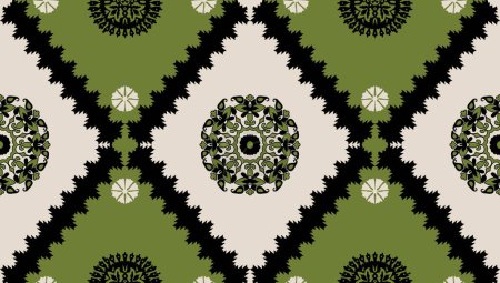 Ethnic pattern, illustration ornament pattern, textile print.