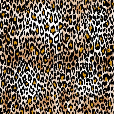 Photo for Seamless watercolor illustration leopard pattern, animal print. - Royalty Free Image