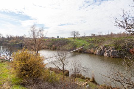 Photo for Ternivka, Ukraine - October 22, 2022: The Hnylyi Tashlyk River in the village of Ternivka - Royalty Free Image