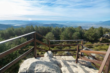 Mountain viewpoint in the town of Cercedilla, belonging to the community of Madrid. Sierra de Guadarrama National Park, Spain