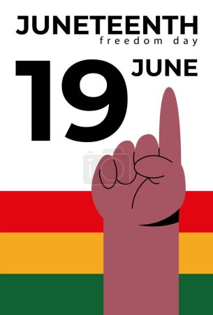 Le Jour de la Liberté. 19 juin 2024. Journée de libération des Afro-Américains. Illustration vectorielle plate.