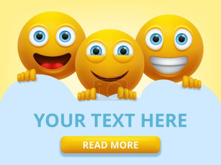 Téléchargez les photos : Modèle de fond vectoriel émoticônes émoji. Emoji fond nuageux avec emoji. Illustration vectorielle - en image libre de droit