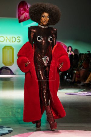 Photo for NEW YORK, NEW YORK - FEBRUARY 15: A model walks the runway wearing The Blonds Fall 23 Collection during New York Fashion Week: The Shows at The Gallery at Spring Studios on February 15, 2023 in New York City. - Royalty Free Image