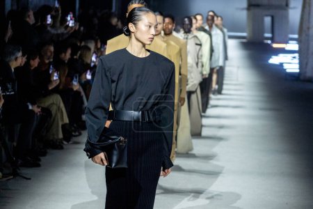 Photo for MILAN, ITALY - FEBRUARY 24: Models walk the runway finale at the Tods fashion show during the Milan Fashion Week Womenswear Fall/Winter 2023/2024 on February 24, 2023 in Milan, Italy. - Royalty Free Image