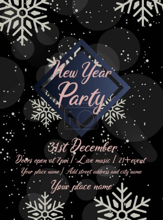 Téléchargez les illustrations : New year celebration party poster flyer or social media post template design - en licence libre de droit