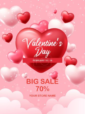 valentine's day big sale flyer pster social media post design