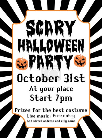 Halloween scary party poster flyer social media post design