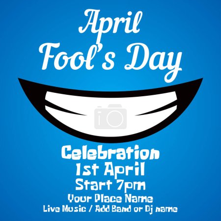Illustration for April fool's day party poster flyer social  media post design - Royalty Free Image