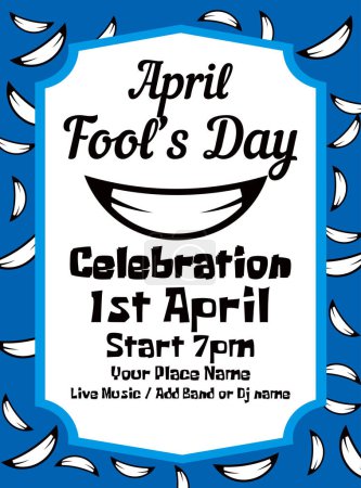 Illustration for April fool's day party flyer poster or  social media post design - Royalty Free Image