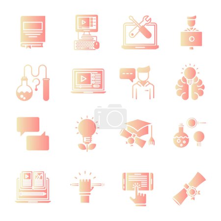 Ilustración de Educación vector iconos conjunto - Imagen libre de derechos