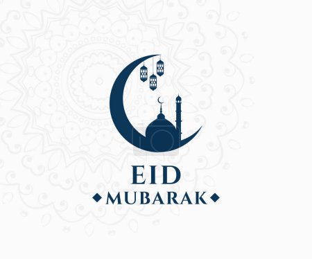 Eid Mubarak Design Trendy Flat Vector. Eid Mubarak Logo Design-Vorlage.