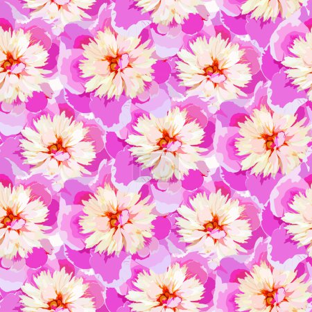 Illustration for Vector pattern flower peony. Flowers illustration. Peony bud. - Royalty Free Image