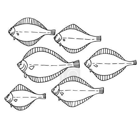 Illustration for Vector set of small fish. For print and web. - Royalty Free Image