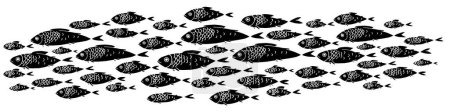 Téléchargez les illustrations : Vector set of small fish. For print and web. - en licence libre de droit