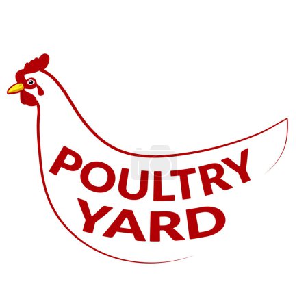 Illustration for Poultry yard. Bird logo. Domestic bird - Royalty Free Image