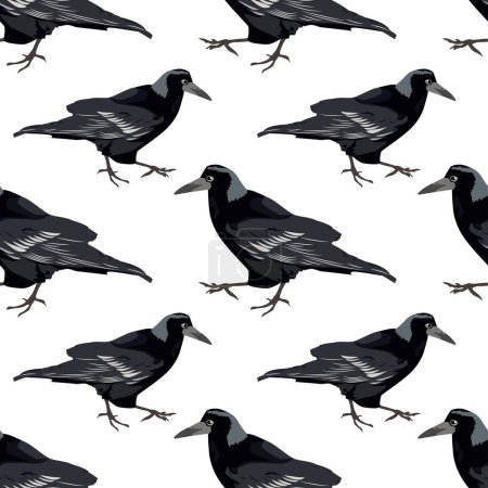 Téléchargez les illustrations : Noir corbeau vecteur illustration fond - en licence libre de droit