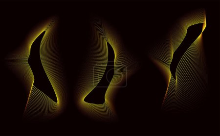 Illustration for Abstract curved lines. Wave shape vector background for web business and graphic design. - Royalty Free Image