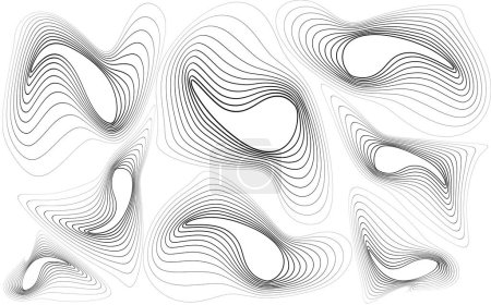 Photo for Set of wavy abstract lines - Royalty Free Image