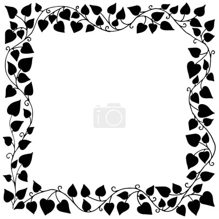 Téléchargez les photos : Cadre à partir de feuilles noires sur fond blanc - en image libre de droit