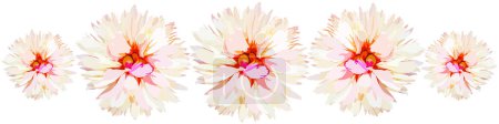 Téléchargez les illustrations : Ensemble de fleurs tropicales aquarelle isolé sur fond blanc - en licence libre de droit