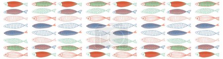 Ilustración de Conjunto de iconos de pescado. ilustración de diseño de color plano. - Imagen libre de derechos