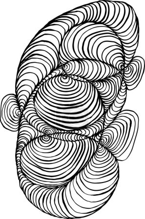 Ilustración de Arte de línea ondulada, diseño suave curvado. Lazo ondulado abstracto sobre fondo blanco aislado. Ilustración vectorial. - Imagen libre de derechos