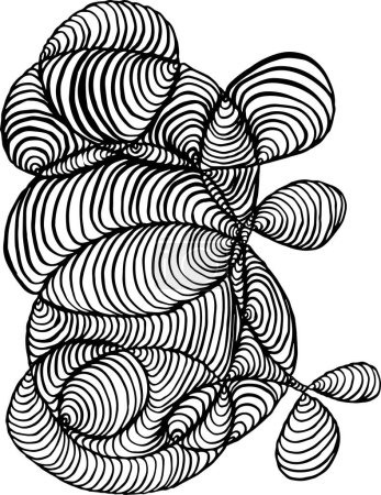 Illustration for Wavy line art, curved smooth design. Abstract wavy loop on white background isolated. Vector illustration. - Royalty Free Image
