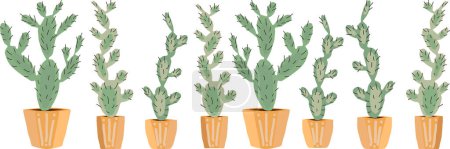 Illustration for Home plant. Large prickly pear for the home. - Royalty Free Image