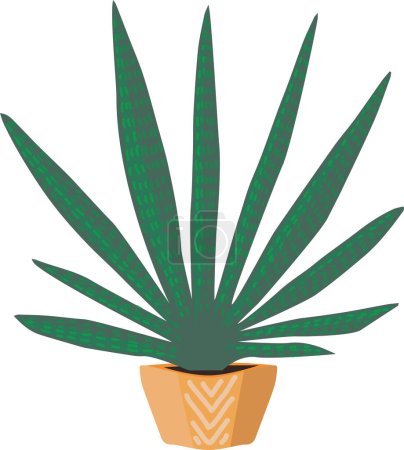 Téléchargez les illustrations : Plante d'intérieur Aloe vera. Illustration vectorielle. Plante dans le pot. - en licence libre de droit