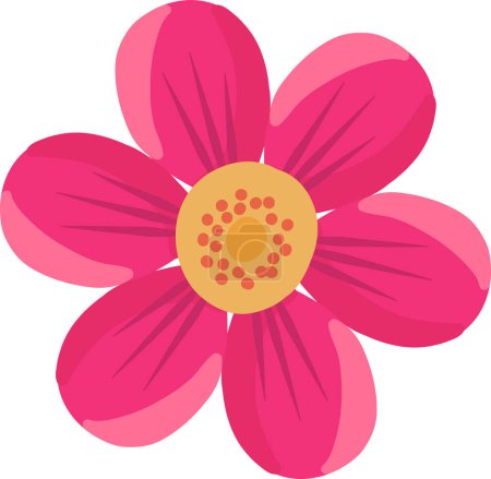 Téléchargez les illustrations : Fleur rose isolée sur blanc. Image vectorielle. - en licence libre de droit